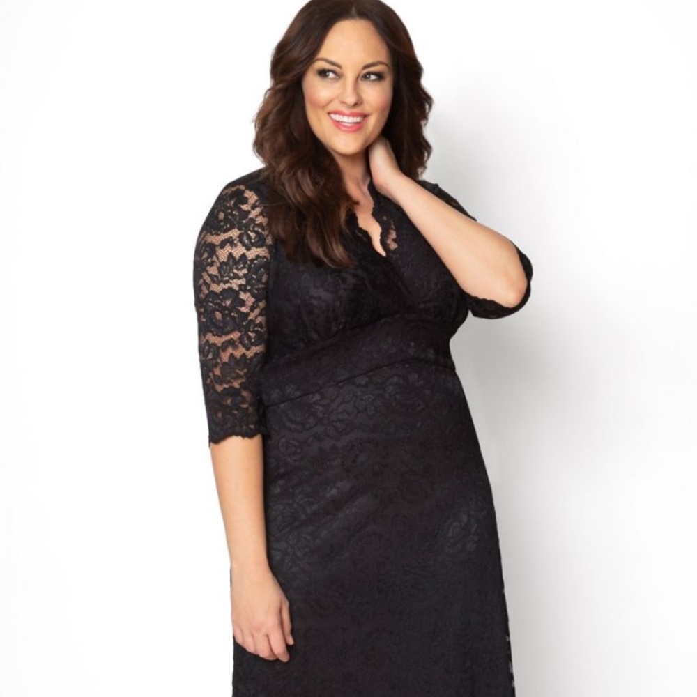 Kiyonna New With Tags Lined Black Lace Dress